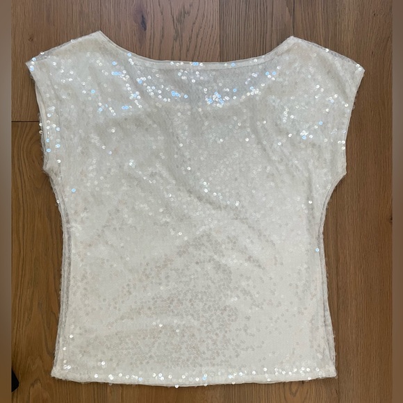White sequin top from Express.  Size small - Picture 4 of 4